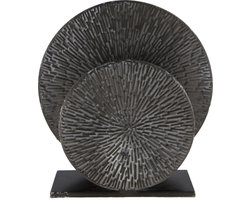 DKNC Tafellamp Moos - Staande Lamp Metaal - Industrieel - 28.5x8.5x29.5cm - Zwart/White-wash - Hoogwaardig materiaal - Tafellamp Slaapkamer - Staande lamp Woonkamer