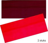 Haarband Hoofdband Basic - 8cm - 2 stuks - 1x Helder Rood / Donker Rood Maroon - Casual Sport Yoga - Stof Elastisch