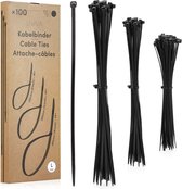 Livaia® Cable Tie Zwart: 100 Attache-câbles Longues en 3 Tailles - Organisateur de Câbles, Gestion des Câbles - Attache-câbles 300mm, 200mm, 400mm