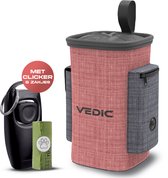 VEDIC® - Chiens Training Starter Pack - Sac de récompense Rouge - Sacs à caca compostables - Dog Clicker