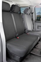 Housse de siège Transporter Fit en tissu anthracite sur mesure pour VW T5, double banquette avant