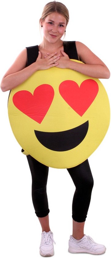 Smiley hartjes ogen kostuum - Emoticon - Festival thema feest liefde feest vrijgezel