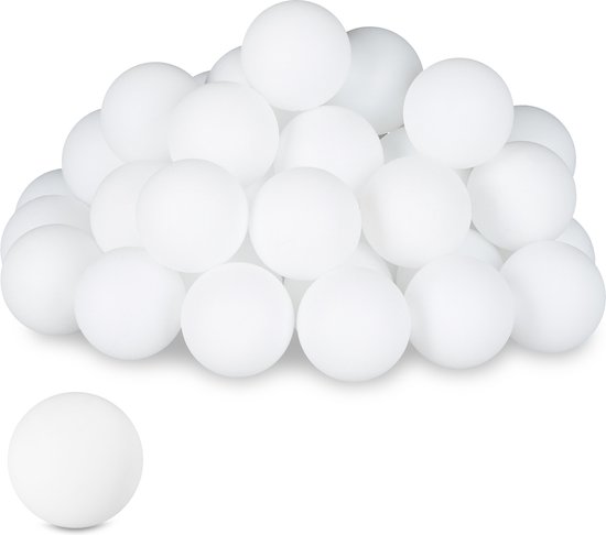 Balles de bière-pong Relaxdays - lot de 144 - blanches - 40 mm - balles de tennis de table - outdoor