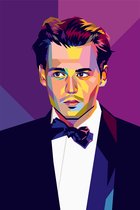 Johnny Depp Poster | Pop Art Johnny Depp | Johnny Depp Paars | Poster Johnny Depp | Filmposter | Pop Poster | Wanddecoratie | Muurposter | 61x91cm | Geschikt om in te lijsten