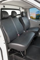 Housse de siège Transporter Fit Simili cuir anthracite sur mesure pour Opel Vivaro, Renault Trafic, Nissan Primastar, Single & Double Bank