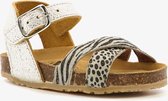 Groot leren meisjes sandalen zilver zebraprint - Maat 28