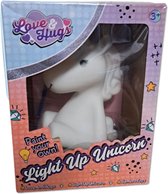 Tableau lampe licorne Love & Hugs - Avec peinture et pinceau - Fonctionne sur batterie