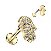 Piercing hamsa 1.2x6 goud