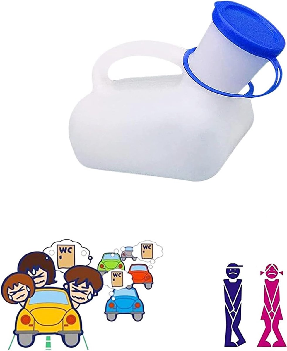 Urinoir Portable Homme 1200 Ml - Grande Capacité, Anti-fuites, Avec échelle De Mesure