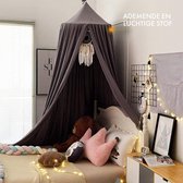 Baldakijn kinderkamer 245 cm - in 5 kleuren - bedhemel meisjes, jongens & baby - hemelbed gordijnen - muggennet dubbel bed - hemel babybed - Canopy - Chestnut