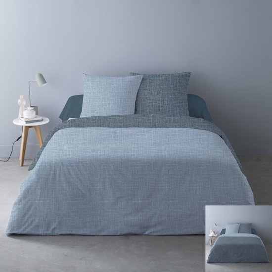 Parure de lit en flanelle – Laken – Drap inférieur avec drap plat – 2 personnes – Blue Classic