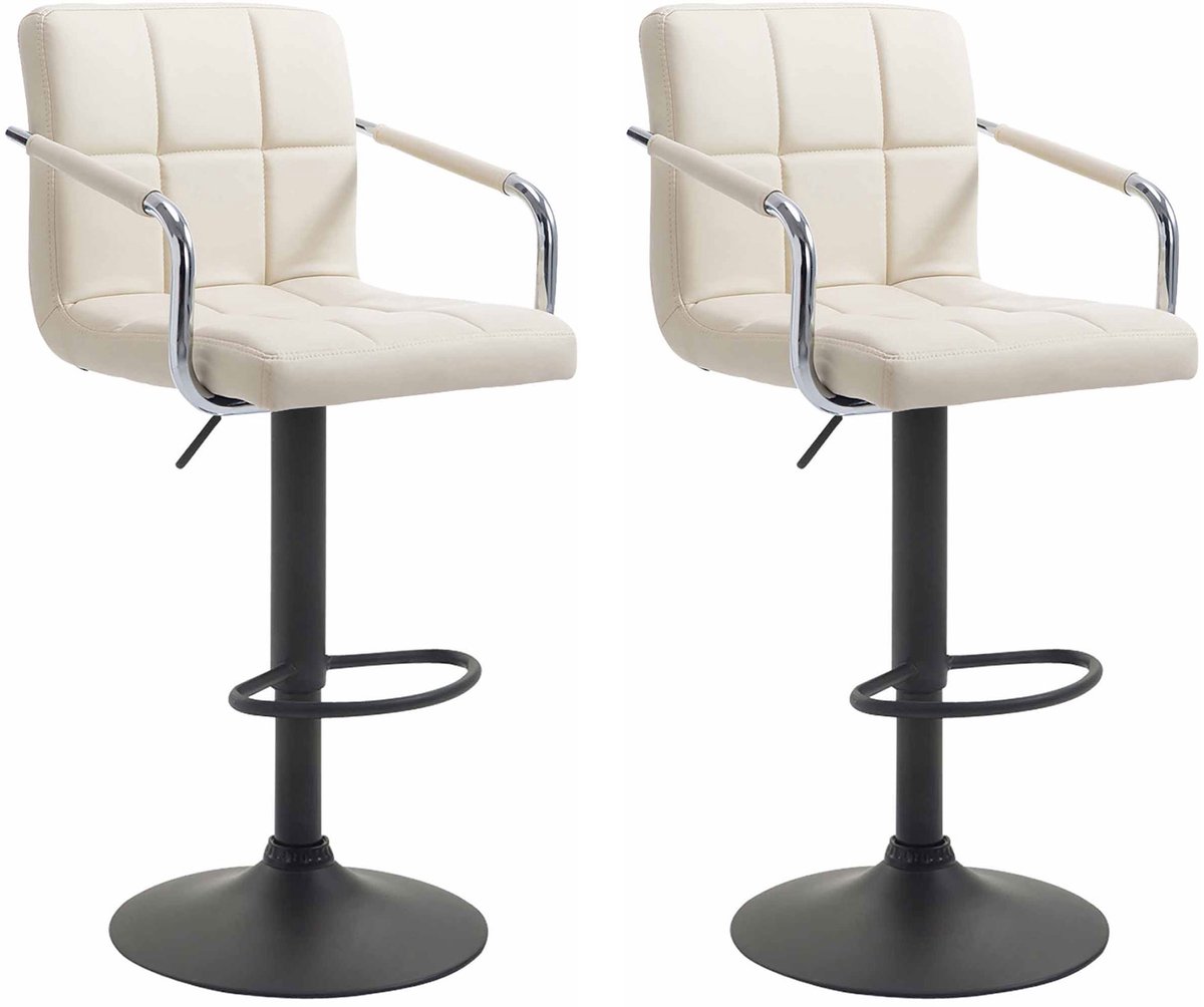 CLP Lucy Set van 2 Barkrukken creme zwart