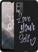 Cazy Hoesje Zwart geschikt voor Nokia C32 Love Yourself