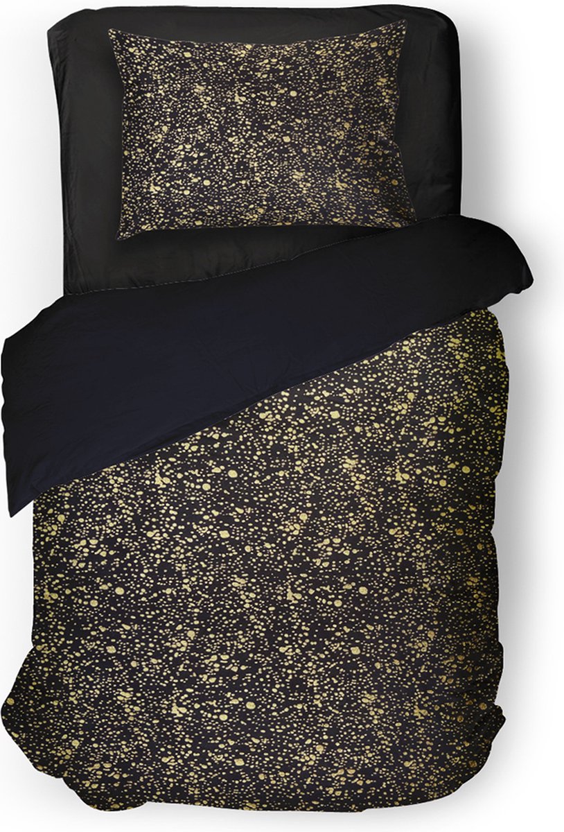 Eleganzzz Dekbedovertrek Foil Velvet - Black - Dekbedovertrek 140x200/220cm - 100% Velvet - Eenpersoons dekbedovertrekken