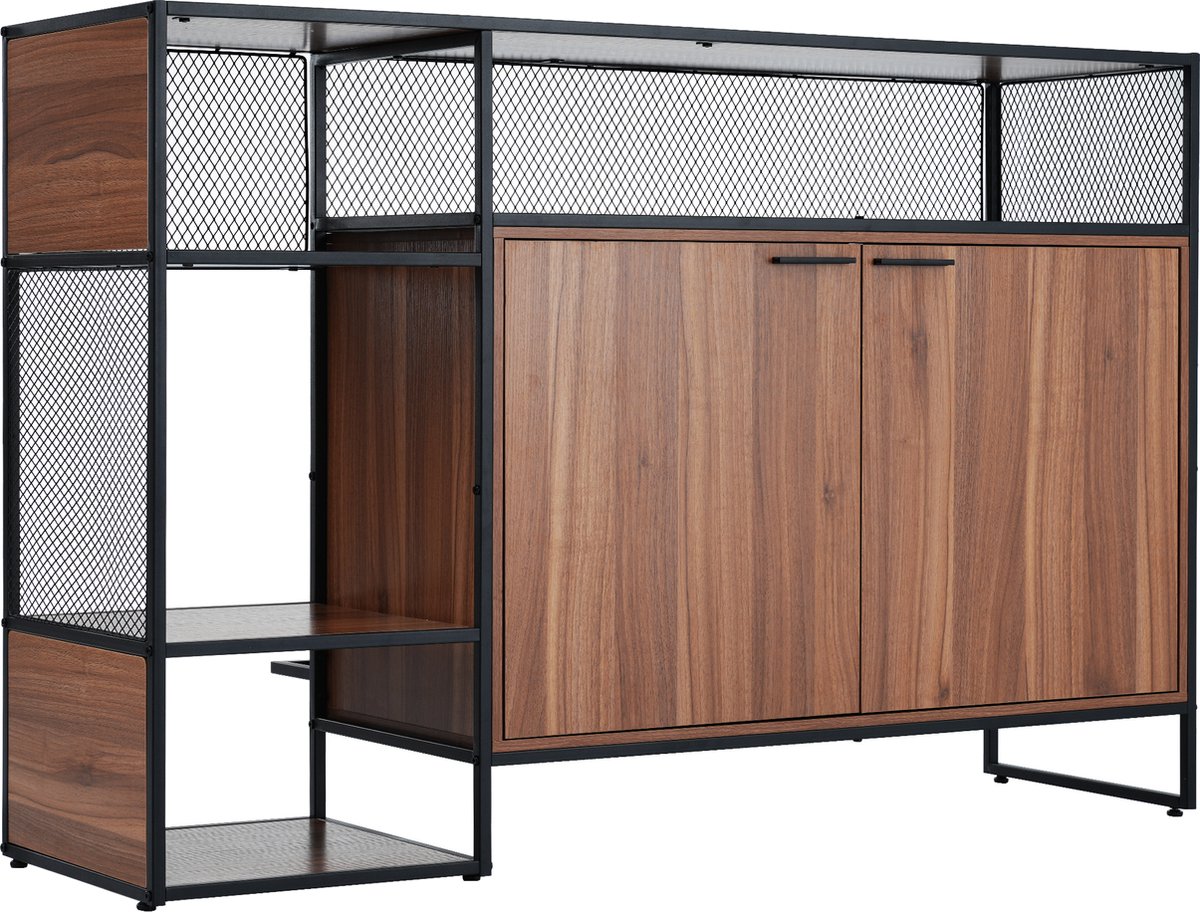 Keukenkast ladekast dressoir bartafel eettafel industrieel design, 138*93*40cm, bruin