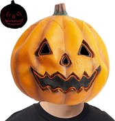 LED Licht Pompoen Masker Latex Volledige Hoofd Masker Fancy Jurk Vogelverschrikker Decoratie Voor Halloween Kostuum Party