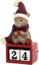 Joli calendrier de l'Avent de Noël avec des souris avec des blocs numériques de Goodwill