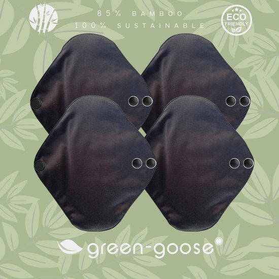 green-goose® Herbruikbaar Maandverband Bamboe | 4 Stuks | Maat S