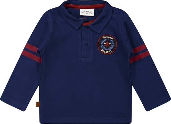 Frogs and Dogs - Shirt Polo met Patch - -Handsome Academy - Navy Blauw - Maat 80 -