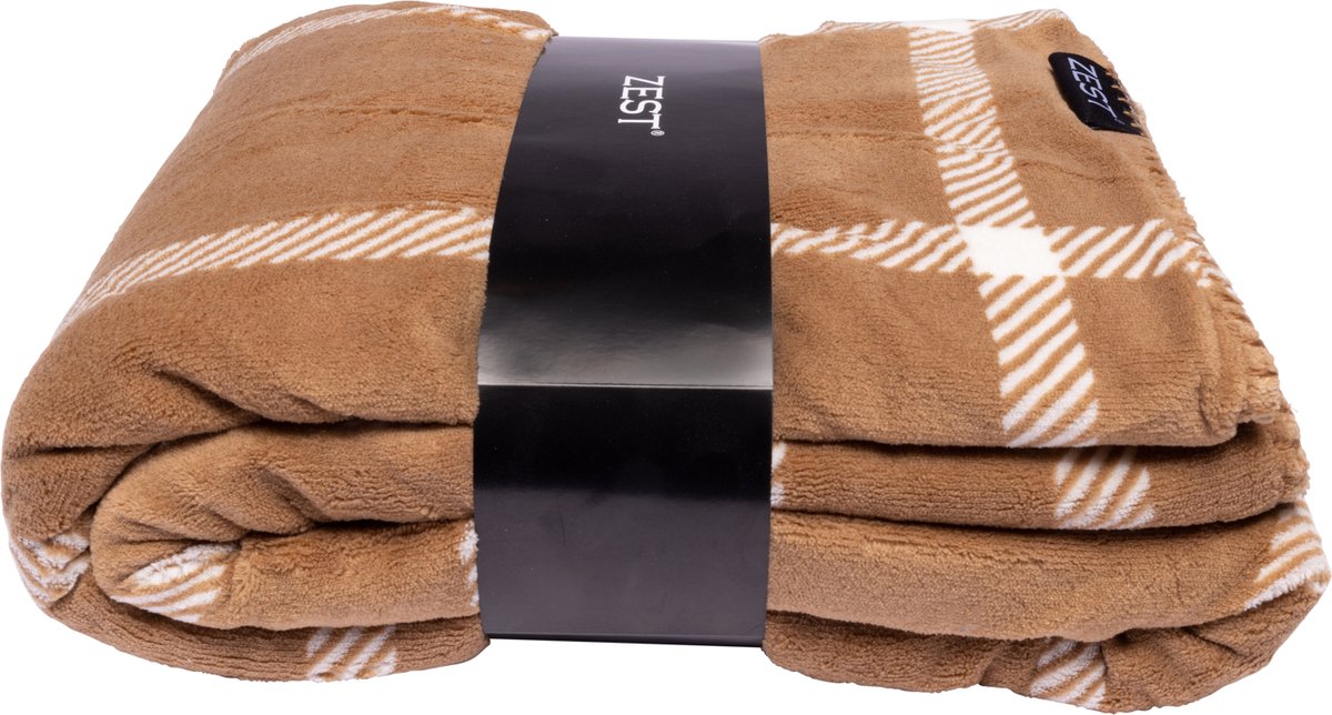 Zest - Fleece plaid - Flanel vacht Ruit Caramel