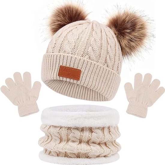 Echarpe, bonnet, gants  Ensemble Bonnet Et Moufles Bébé Fille