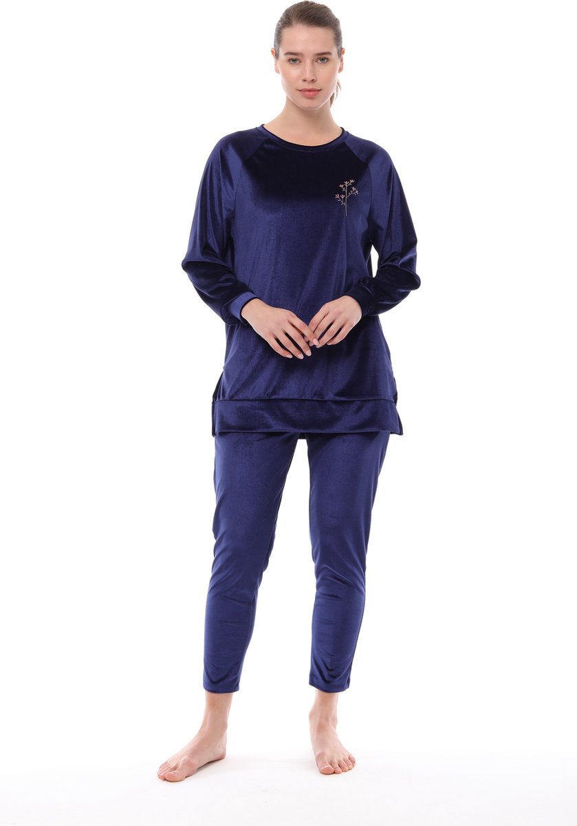 Pijadore - Fluwelen Dames Pyjama Set, Lange Mouwen - L