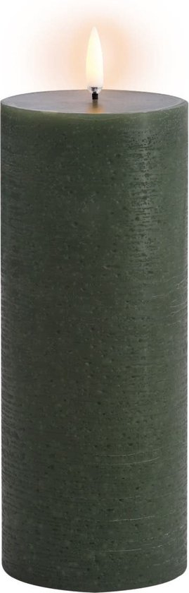 Uyuni led-kaars Rustic 7,8 x 20cm olive green
