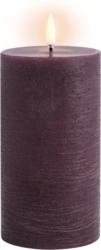 Uyuni led-kaars Rustic 7,8 x 15,2cm plum