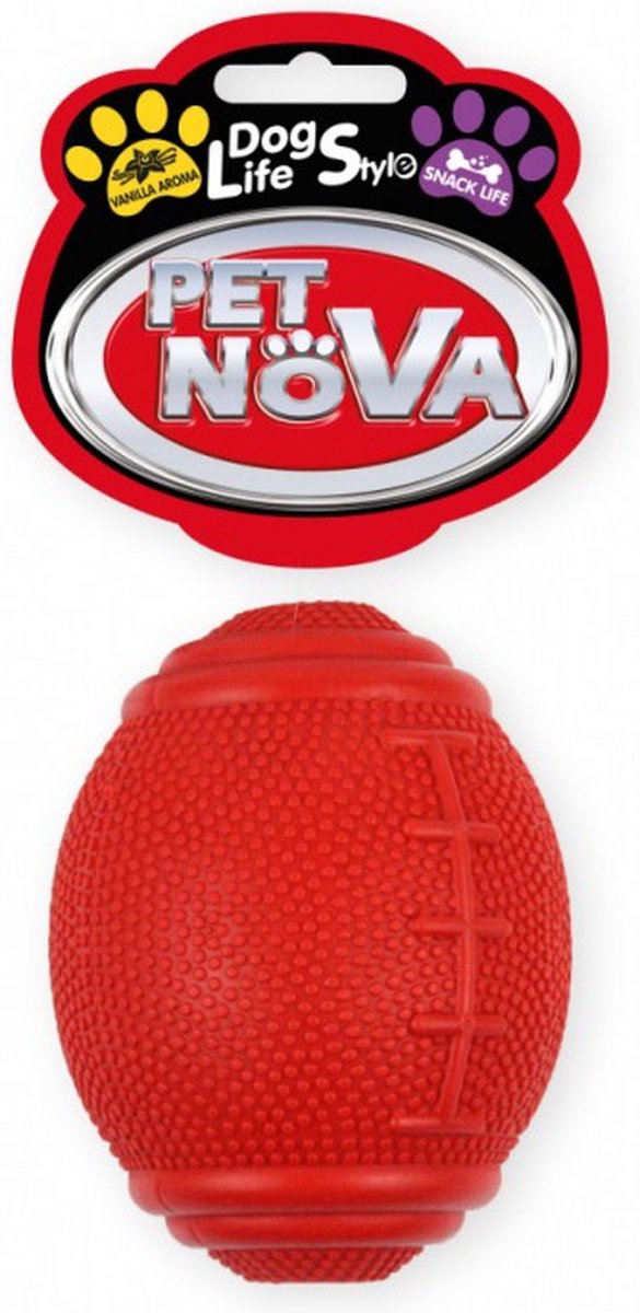 PET NOVA Rugbybal voor snoepjes 8 cm - rood