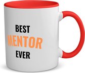 Akyol - best mentor ever koffiemok - theemok - rood - Leraar - de beste mentor - leerkracht - verjaardagscadeau - verjaardag - cadeau - kado - geschenk - gift - leerlingen - 350 ML inhoud