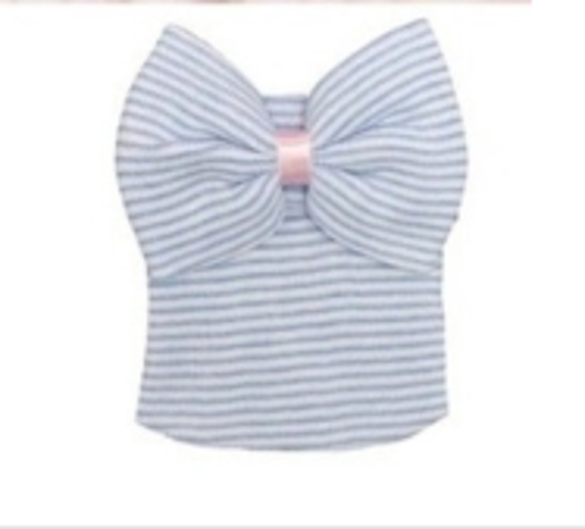 Goedkoopste Mammie's Geboortemuts / babymuts / ziekenhuismuts blauw met blauwe strik - 0 tot 1 maand