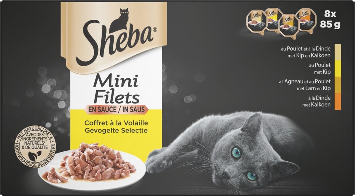Pâtée pour chat Adulte Mini Filets en sauce à la volaille SHEBA