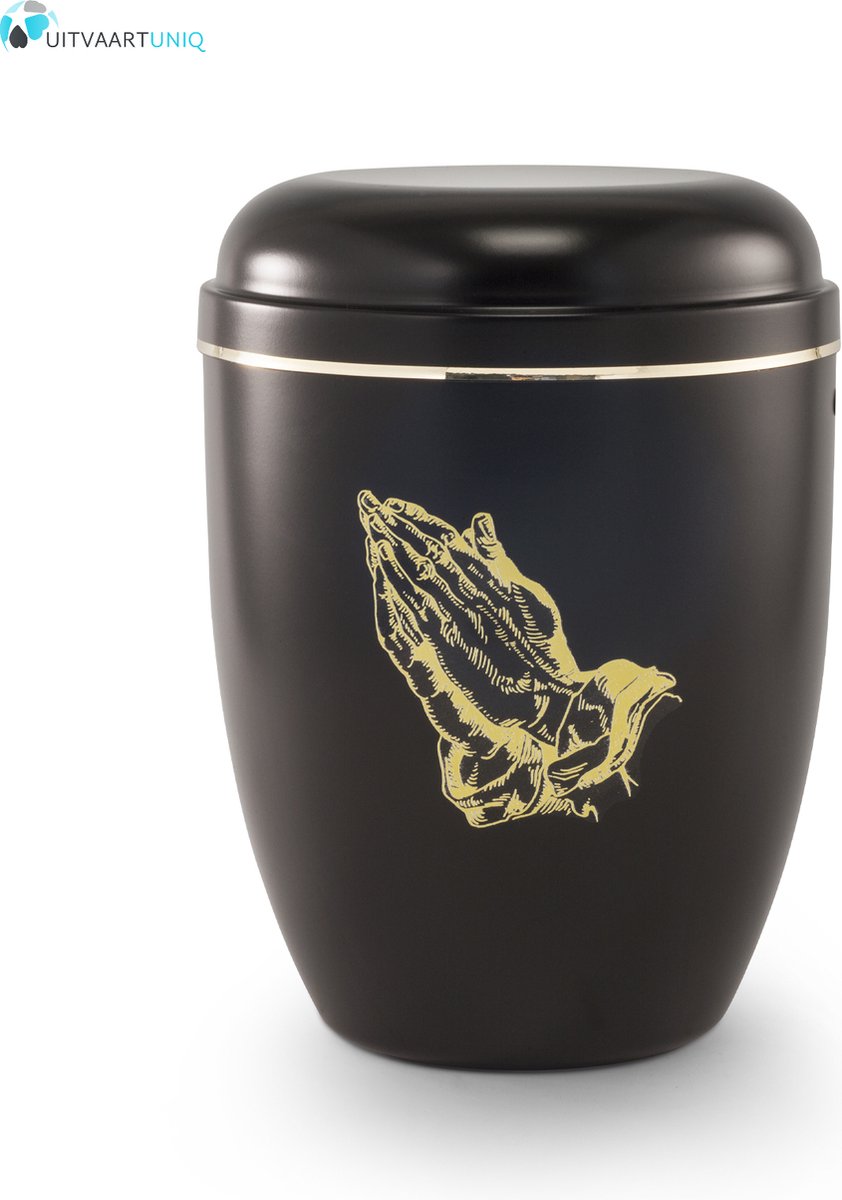 urn in gebed zwart - staal