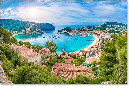 Muurdecoratie Strand - Zee - Mallorca - Spanje - 180x120 cm - Tuinposter - Tuindoek - Buitenposter