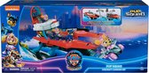 PAW Patrol The Mighty Movie - Pup Squad Transformerend Vliegdekschip Hoofdkwartier met Chase en Skye Pup Squad Racer-speelgoedauto