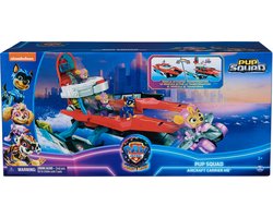 foto van PAW Patrol The Mighty Movie - Pup Squad Transformerend Vliegdekschip Hoofdkwartier met Chase en Skye Pup Squad Racer-speelgoedauto