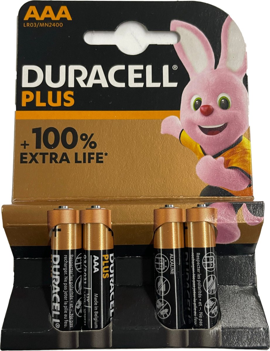 Pack de 4 piles AAA Duracell Alkaline Plus | bol.com