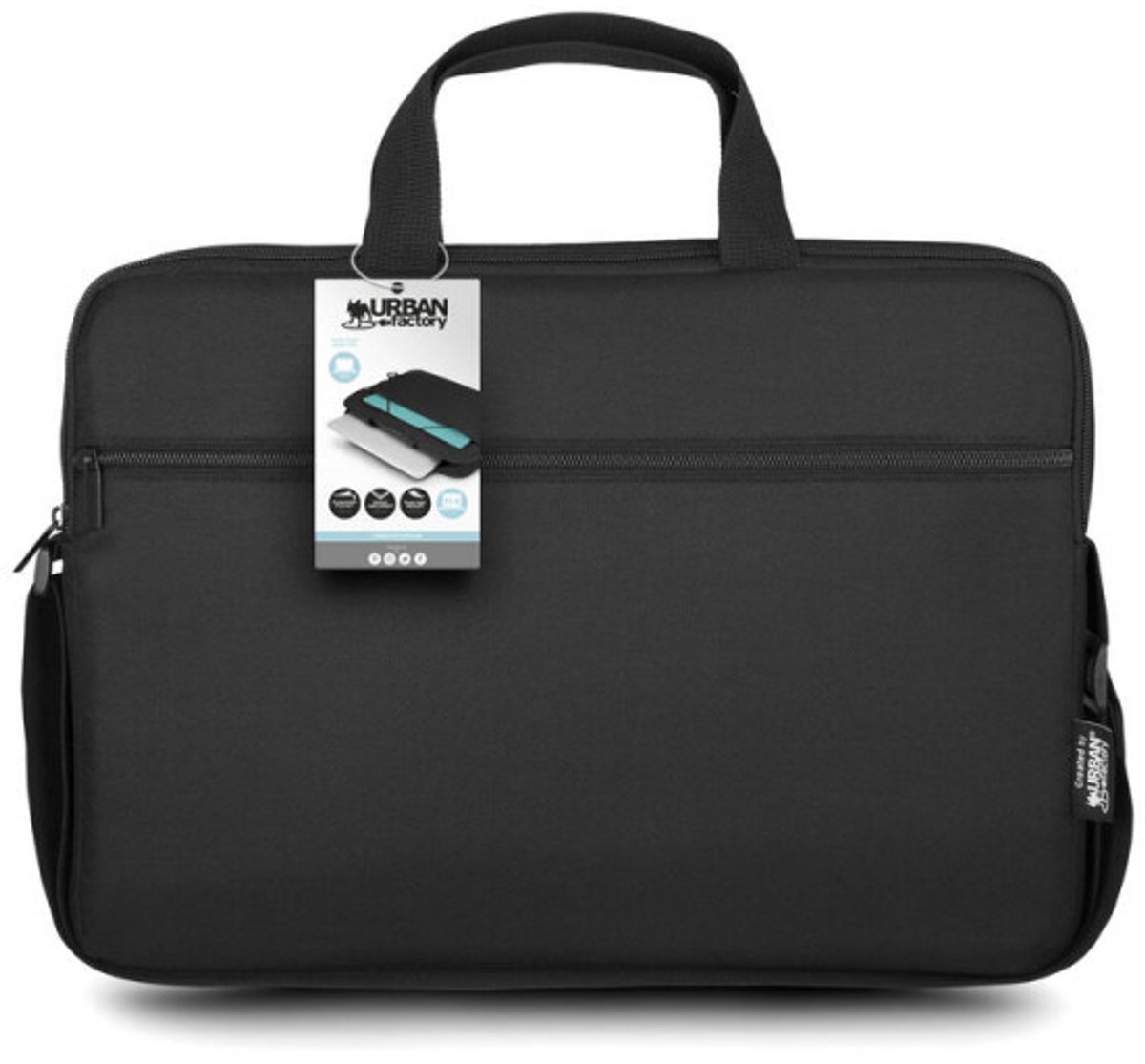 Laptoptas - Urban Factory - TLS15UF - Zwart - 15.6 inch - draaghandvat/schouderriem