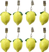 Decoris tafelkleedgewichtjes/hangers - 8x - citroen - ijzer - geel