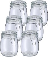Zeller Voorraadpot/bewaarpot Alfie - 10x - 750 ml - glas - beugelsluiting - D11 x H14 cm