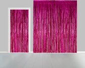 10x Folie gordijn metallic 2,4 meter x 1 meter pink- BRANDVERTRAGEND - festival themafeest huwelijk gala disco glitter and glamour wanddeco