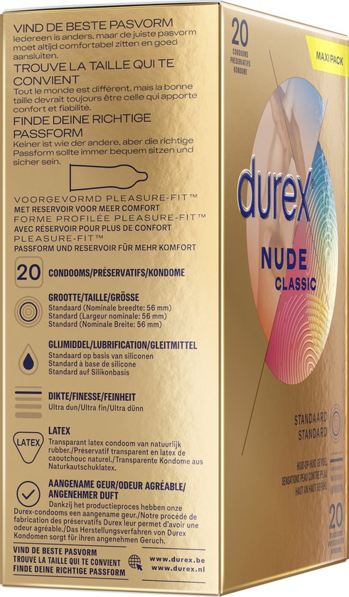 Durex Condooms - Nude - Extra Dun - Huid Op Huid Sensatie - 20 stuks