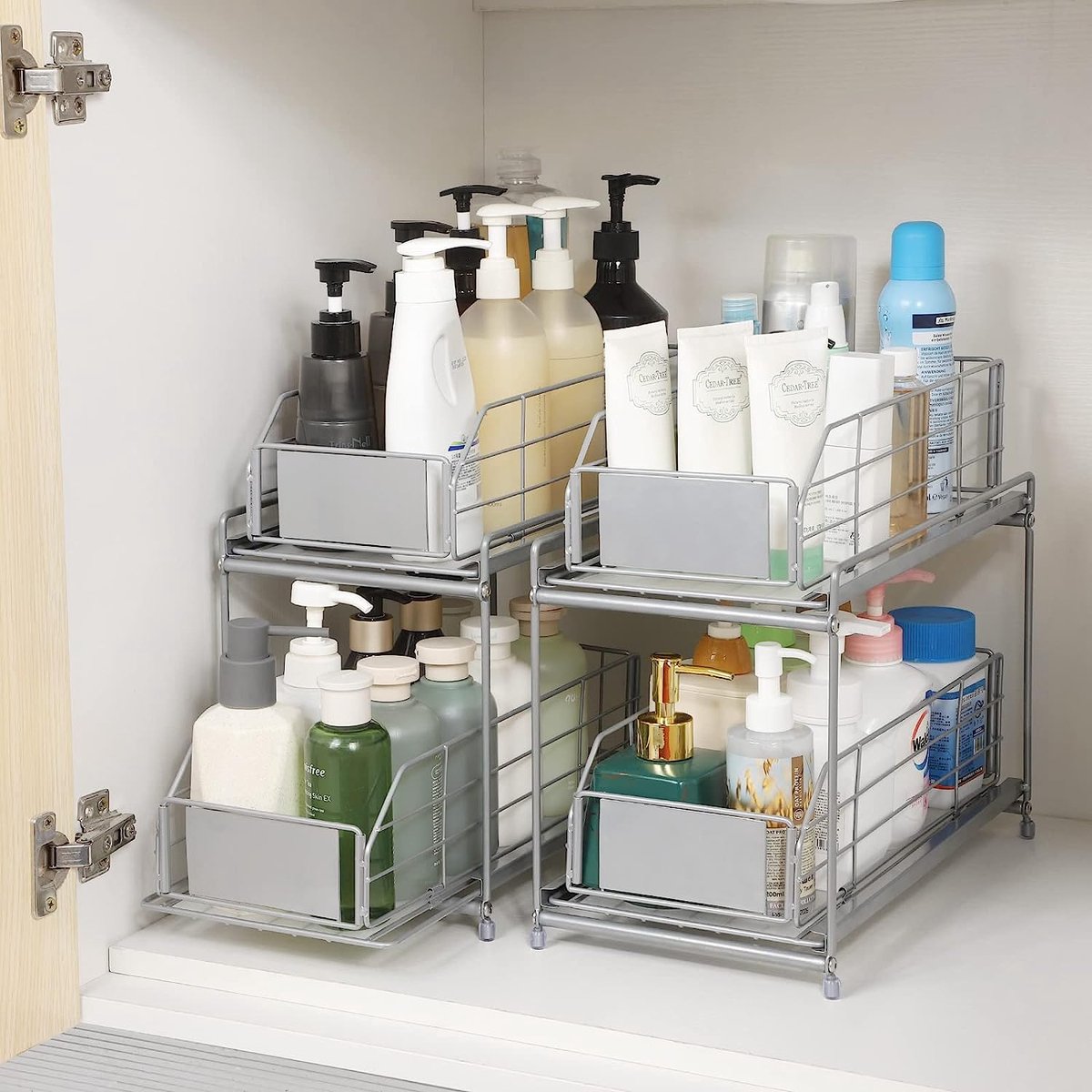 Gootsteenkast organizer - 2 etages rek voor onder de wastafel - spoelkastorganizer
