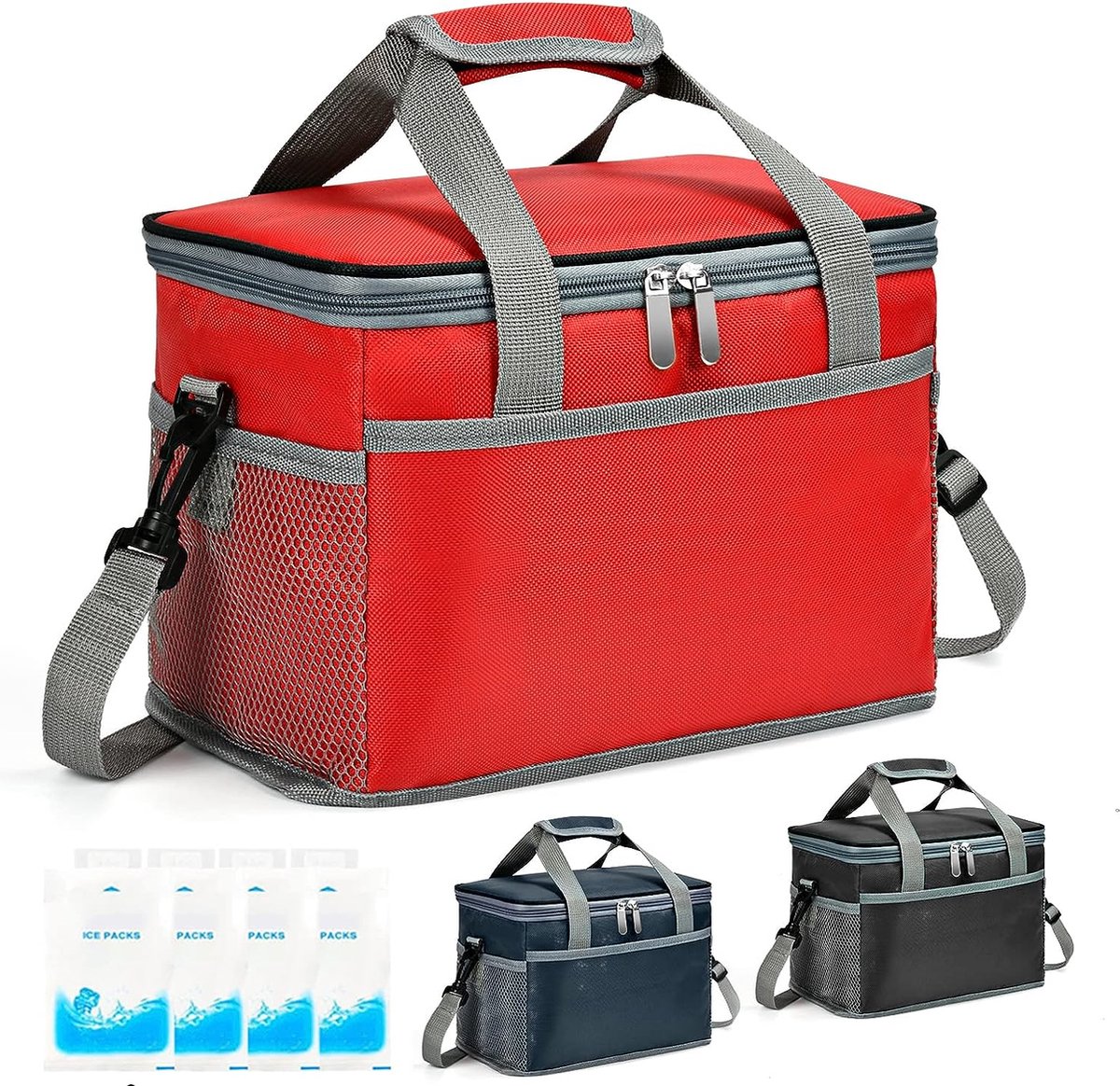 Kleine koeltas van 8,5 liter, picknicktas, opvouwbare lunchtas, kleine koeltas voor onderweg, thermotas met verstelbare schouderbanden - voor festivals, barbecues, camping enz.