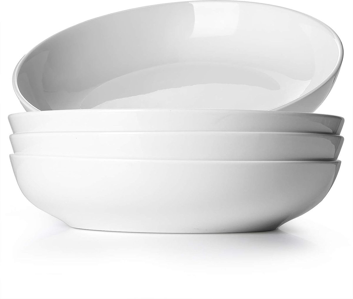 24.8 cm Pasta Bowls, 1.4 L Ceramic Salad Bowls, Flat Pasta Bowls, Set