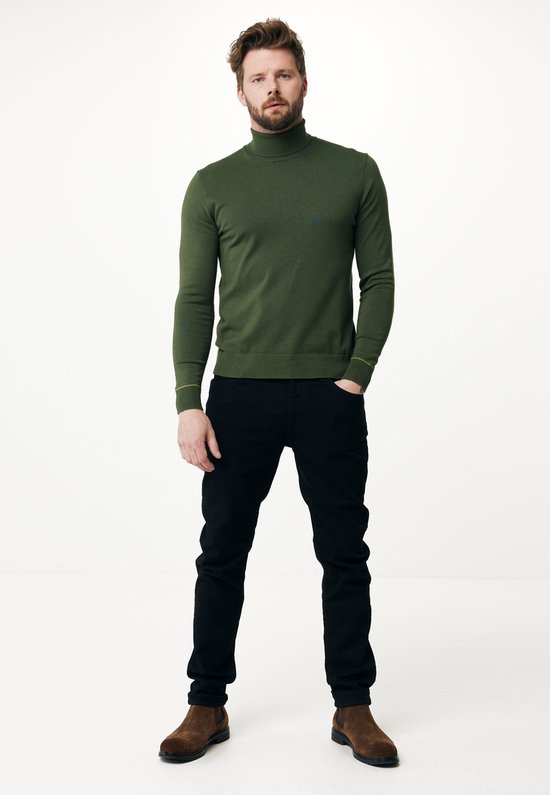 JACK Roll Neck Sweater Mannen - Warm Green - Maat S
