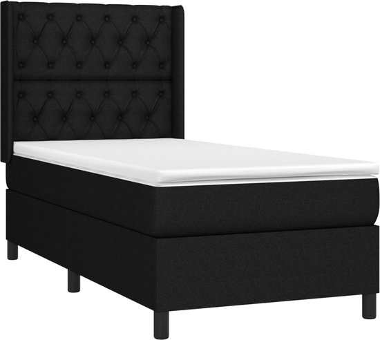 vidaXL-Boxspring-avec-matelas-tissu-noir-80x200-cm