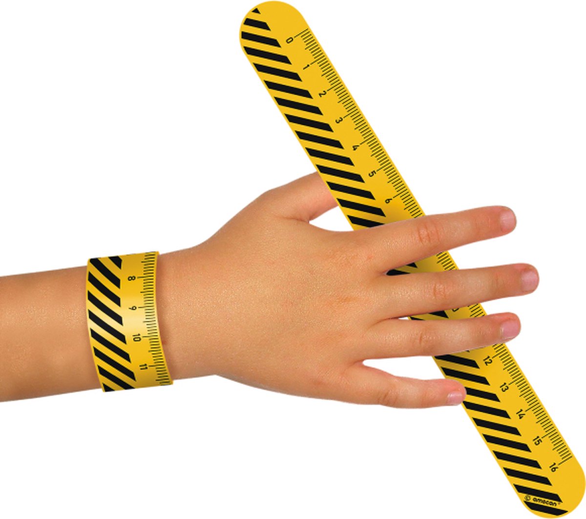 Amscan - Slap Bracelets Construction Part, 24 cm - 8 stuks