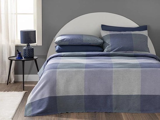English Home Summer blanket - Bedsprei incl. 1 kussensloop en onderlaken - 150x220 cm - Blauw