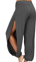 Pantalon de Yoga évidé de Luxe - Pantalon de Yoga - Taille haute - Entraînement - Très bonne qualité - Gris foncé - Taille S et M